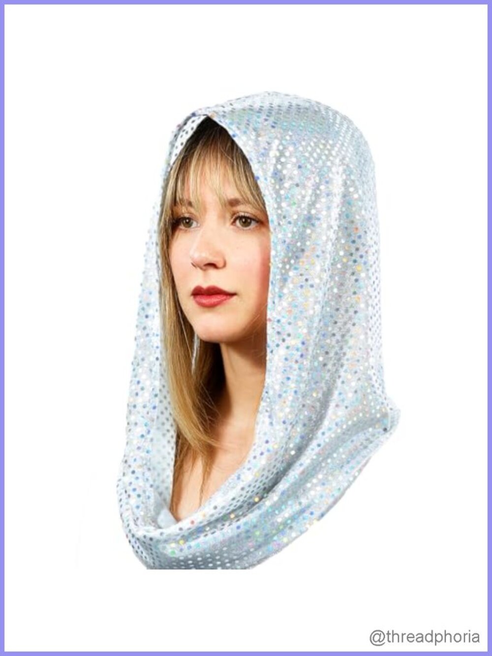 Sequin Festival Hood with Bandana Style - Sparkly Unisex Rave Gear